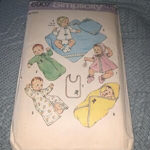 6907 Simplicity Sewing Pattern Newborn Babies Layette Vintage Uncut 1970
